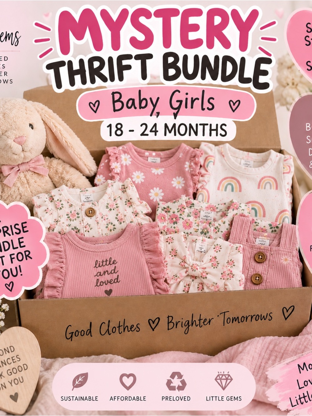 Baby Girls Mystery Thrift Bundle - 18-24 Months